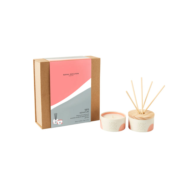 Signature Hibiscus & Coral Sand Reed & Candle Gift Set